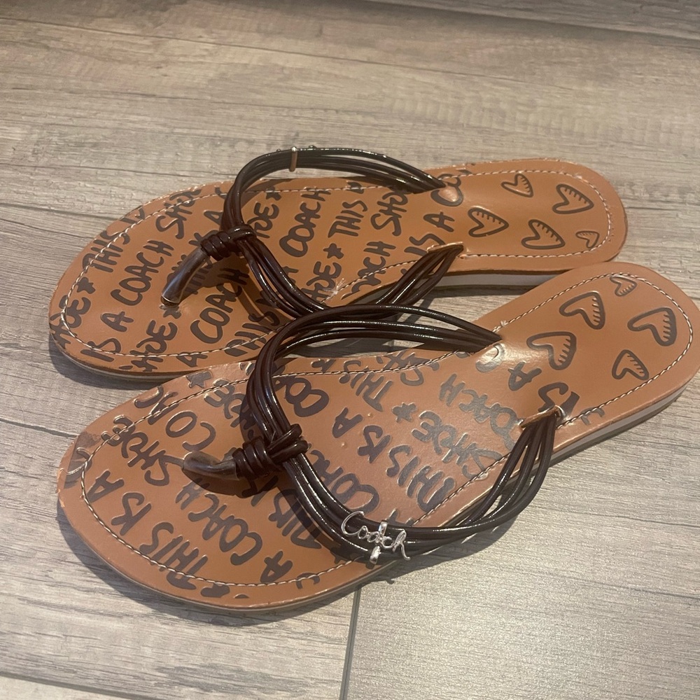 vintage coach flip flops
